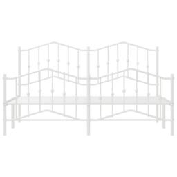 Berkfield Home Metal Bed Frame with Headboard & Footboard White 183x213 cm - thumbnail 6