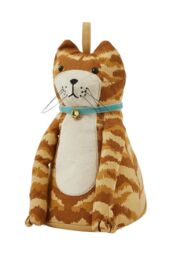 Ulster Weavers Marmalade Cat Animal Print 100% Cotton Shaped Doorstop in Orange
