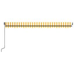 Berkfield Home Manual Retractable Awning 500x300 cm Yellow & White - thumbnail 4