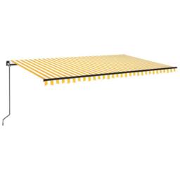 Berkfield Home Manual Retractable Awning 500x300 cm Yellow & White