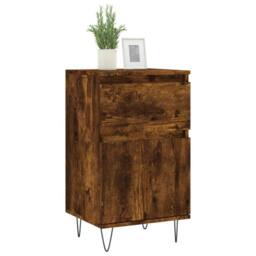 Berkfield Home Sideboards 2 pcs Smoked Oak 40x35x70 cm Engineered Wood in Brown - Size: 40 x 35 x 70 cm - thumbnail 3