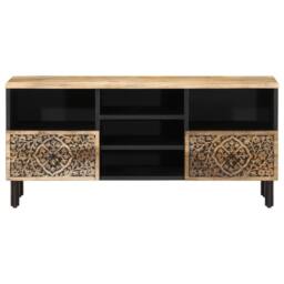 Berkfield Home TV Cabinet 100x33x46 cm Solid Wood Mango in Brown - Size: 100 x 33 x 46 cm - thumbnail 5