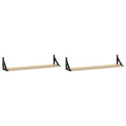 Berkfield Home Wall Shelves 2 pcs Sonoma Oak 80x15x15.5 cm Engineered wood in Light Tan