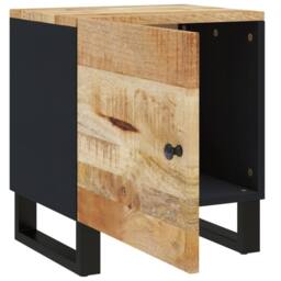Berkfield Home Bedside Cabinets 2 pcs 40x33x46 cm Solid Wood Mango in Black - Size: 40 x 33 x 46 cm - thumbnail 9