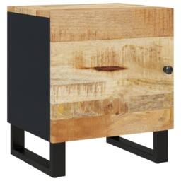 Berkfield Home Bedside Cabinets 2 pcs 40x33x46 cm Solid Wood Mango in Black - Size: 40 x 33 x 46 cm - thumbnail 8
