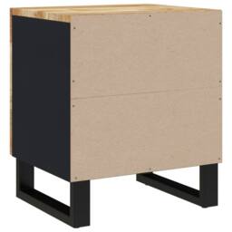 Berkfield Home Bedside Cabinets 2 pcs 40x33x46 cm Solid Wood Mango in Black - Size: 40 x 33 x 46 cm - thumbnail 4