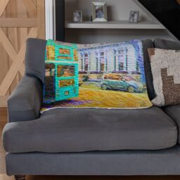 Benjamin Tate Design London Bus Green Rear Blanket in Natural - Size: 120 cm x 150 cm - thumbnail 2