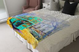 Benjamin Tate Design London Bus Green Rear Blanket in Natural - Size: 120 cm x 150 cm - thumbnail 3