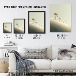 Artery8 Wall Art Print Snow Day By Amy Denver Minimalist Soft Pastel Yellow Minimalism Simple Modern Artwork Art Framed in Grey - Size: A4 - thumbnail 3