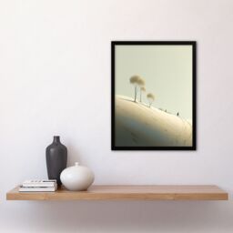 Artery8 Wall Art Print Snow Day By Amy Denver Minimalist Soft Pastel Yellow Minimalism Simple Modern Artwork Art Framed in Grey - Size: A4 - thumbnail 4