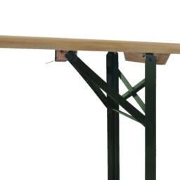 Berkfield Home Folding Beer Table with 2 Benches 220 cm Fir Wood in Brown - thumbnail 6