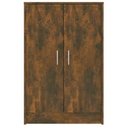 Berkfield Home Shoe Cabinet Smoked Oak 60x35x92 cm Engineered Wood in Brown - Size: 60 x 35 x 92 cm - thumbnail 6