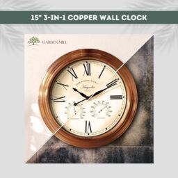 Marco Paul Large 40cm Copper Garden Indoor Outdoor Wall Clock - thumbnail 7