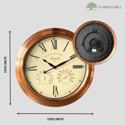 Marco Paul Large 40cm Copper Garden Indoor Outdoor Wall Clock - thumbnail 2