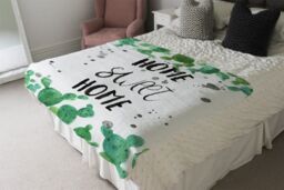 Benjamin Tate Design Home Sweet Home Blanket in Natural - Size: 120 cm x 150 cm - thumbnail 3