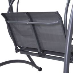Wyld and Coco 2 Seater Garden Swing Grey Fabric Powder Coat Steel Adjustable - thumbnail 9