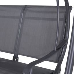Wyld and Coco 2 Seater Garden Swing Grey Fabric Powder Coat Steel Adjustable - thumbnail 7