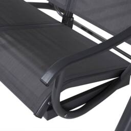 Wyld and Coco 2 Seater Garden Swing Grey Fabric Powder Coat Steel Adjustable - thumbnail 8