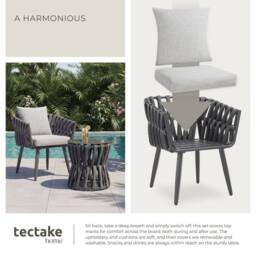tectake Lugano Set In Rope Design, Aluminum Frame, Screw-On Legs in Dark Grey - Size: 1 Seater - thumbnail 7