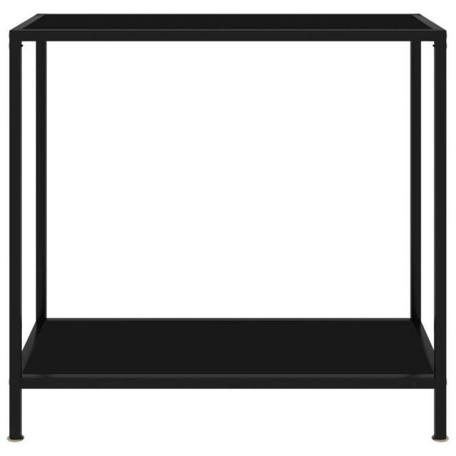 Berkfield Home Console Table Black 80x35x75 cm Tempered Glass - Size: 80 x 35 x 75 cm - image 1