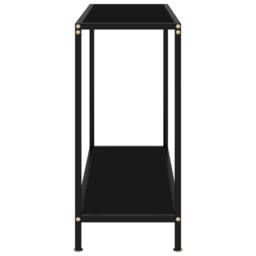 Berkfield Home Console Table Black 80x35x75 cm Tempered Glass - Size: 80 x 35 x 75 cm - thumbnail 3