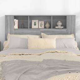 Berkfield Home Headboard Cabinet Grey Sonoma 140x18.5x104.5 cm - thumbnail 5