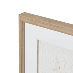 Wyld Haus Les Vans White Feathers Framed Art 50 x 50cm Natural Wooden Beaded in Brown - Size: W50 cm x H50 cm - thumbnail 4