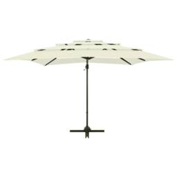 Berkfield Home Harmful 4-Tier Parasol with Aluminium Pole Sand 250x250 cm in Beige - thumbnail 6