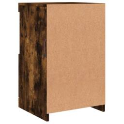 Berkfield Home Sideboard with LED Lights Smoked Oak 41x37x67 cm in Brown - Size: 41 x 37 x 67 cm - thumbnail 9