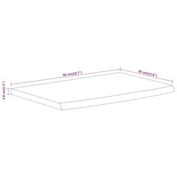 Berkfield Home Wall Shelf 50x30x3.8 cm Rectangular Solid Wood Acacia Live Edge in Brown - thumbnail 8