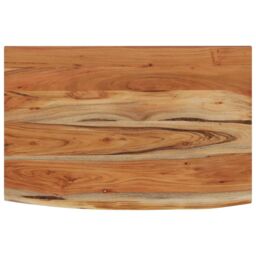 Berkfield Home Wall Shelf 50x30x3.8 cm Rectangular Solid Wood Acacia Live Edge in Brown - thumbnail 2