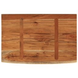 Berkfield Home Wall Shelf 50x30x3.8 cm Rectangular Solid Wood Acacia Live Edge in Brown - thumbnail 5