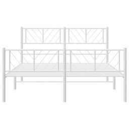 Berkfield Home Metal Bed Frame with Headboard & Footboard White 135x190 cm Double - thumbnail 5