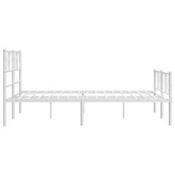 Berkfield Home Metal Bed Frame with Headboard & Footboard White 135x190 cm Double - thumbnail 6