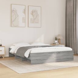 Berkfield Home Bed Frame without Mattress Grey Sonoma 160x200 cm Engineered Wood - thumbnail 1