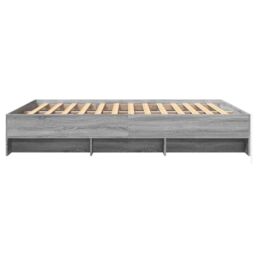 Berkfield Home Bed Frame without Mattress Grey Sonoma 160x200 cm Engineered Wood - thumbnail 6