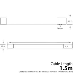 Loops 2x 900mm LED Drawer Strip Light AUTO ON/OFF PIR SENSOR Kitchen Cupboard Door - thumbnail 3