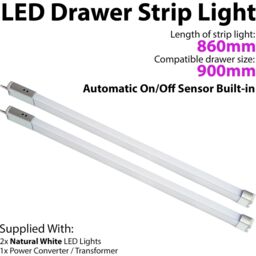 Loops 2x 900mm LED Drawer Strip Light AUTO ON/OFF PIR SENSOR Kitchen Cupboard Door - thumbnail 1