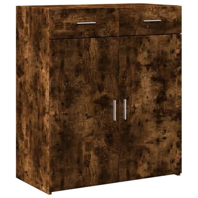 Berkfield Home Sideboard Smoked Oak 80x42.5x93 cm Engineered Wood in Brown - image 1