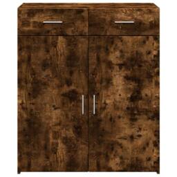 Berkfield Home Sideboard Smoked Oak 80x42.5x93 cm Engineered Wood in Brown - thumbnail 4