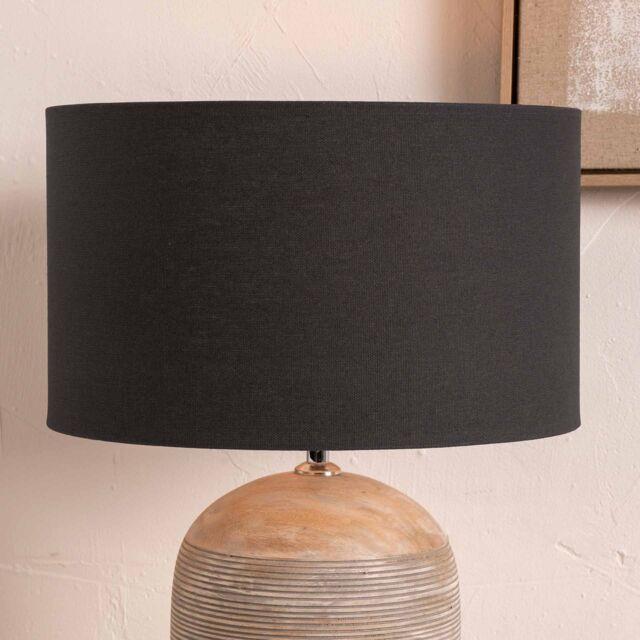 Ruma Dark Grey Cylinder Cotton Lamp Shade for Table Lamps & Floor Lamps - Size: 16 inches - image 1