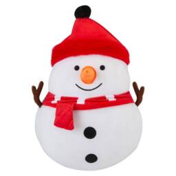 VFM e-Store Christmas Snowman Wall Decoration Plush Gift 49cm x 41cm White X 1 - Size: 49 cm x 41 cm - thumbnail 1