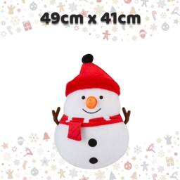 VFM e-Store Christmas Snowman Wall Decoration Plush Gift 49cm x 41cm White X 1 - Size: 49 cm x 41 cm - thumbnail 2