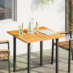 Berkfield Home Table Top 80x80x2.2 cm Square Solid Wood Acacia in Brown - thumbnail 2