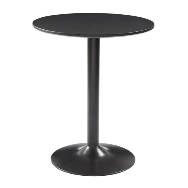 ERGOVEXA Round Dining Table 60CM Top for Bar Pub Coffee Tea Dining Bistro in Black - image 1