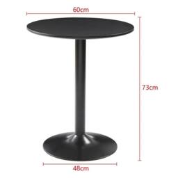 ERGOVEXA Round Dining Table 60CM Top for Bar Pub Coffee Tea Dining Bistro in Black - thumbnail 2