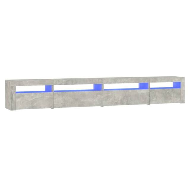 Berkfield Home TV Cabinet with LED Lights Concrete Grey 270x35x40 cm - Size: 270 x 35 x 40 cm - image 1