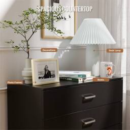 Nordara 4Drawer Black Drawer Chest Of Drawers Metal Handles Runners Furniture - thumbnail 5