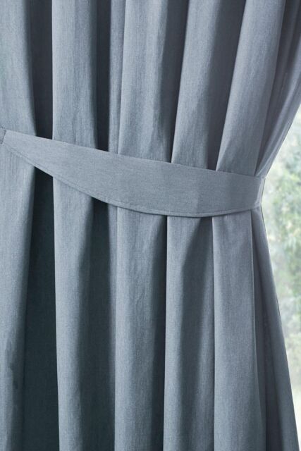 Fusion 'Dijon' Pair of Tiebacks For Pencil Pleat Curtains in Light Blue - image 1