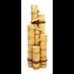 Primrose Bamboo Tubes Column Water Feature Fountain Cascade Outdoor Wood Effect in Beige - thumbnail 7